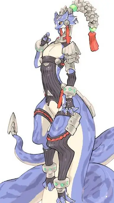 ai character: naga the Serpent  background