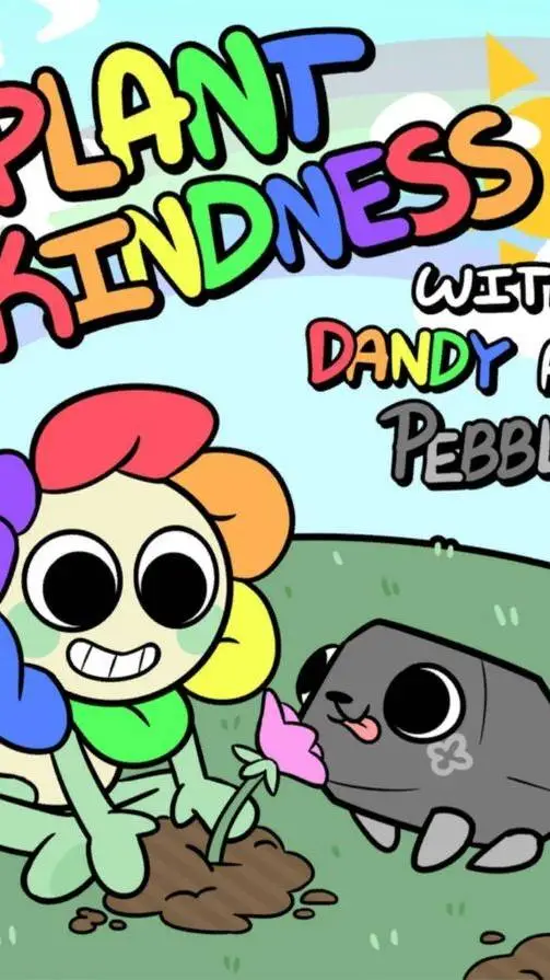 ai character: Dandy🌈🌼 background