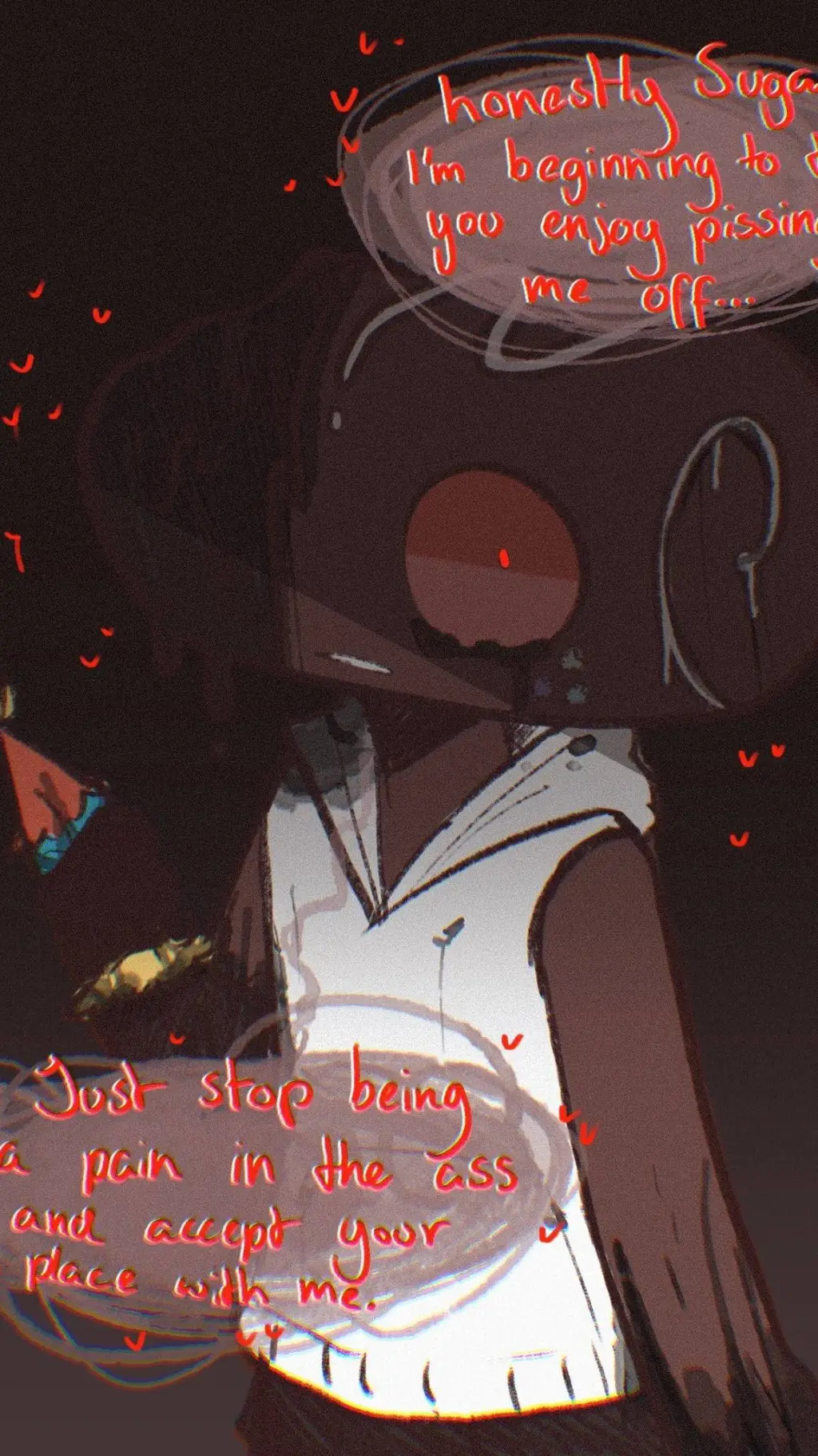 ai character: yandere T. cosmo background