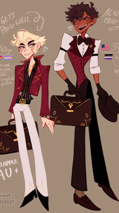 ai character: Radioapple background
