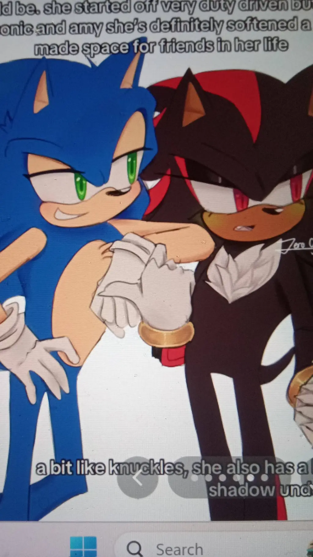 ai character: Sonic- Sonadow background
