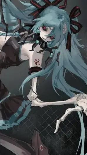 ai character: nigthmare Miku  background