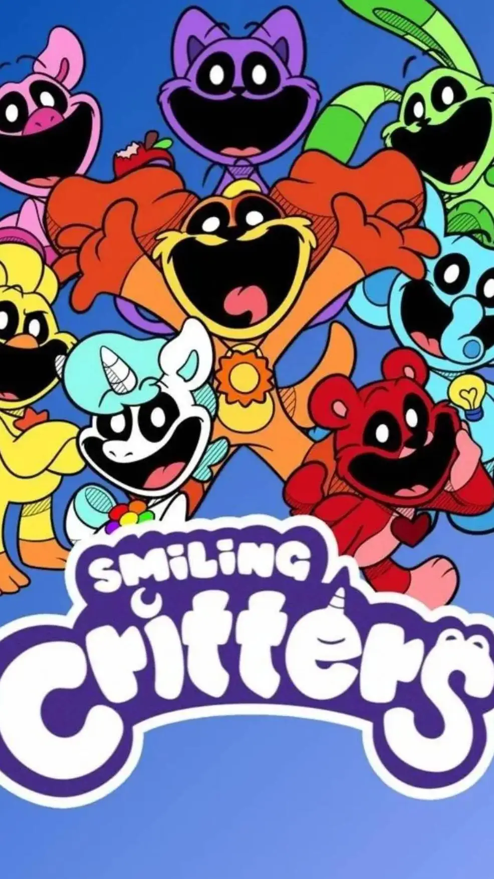 ai character: smiling critters background