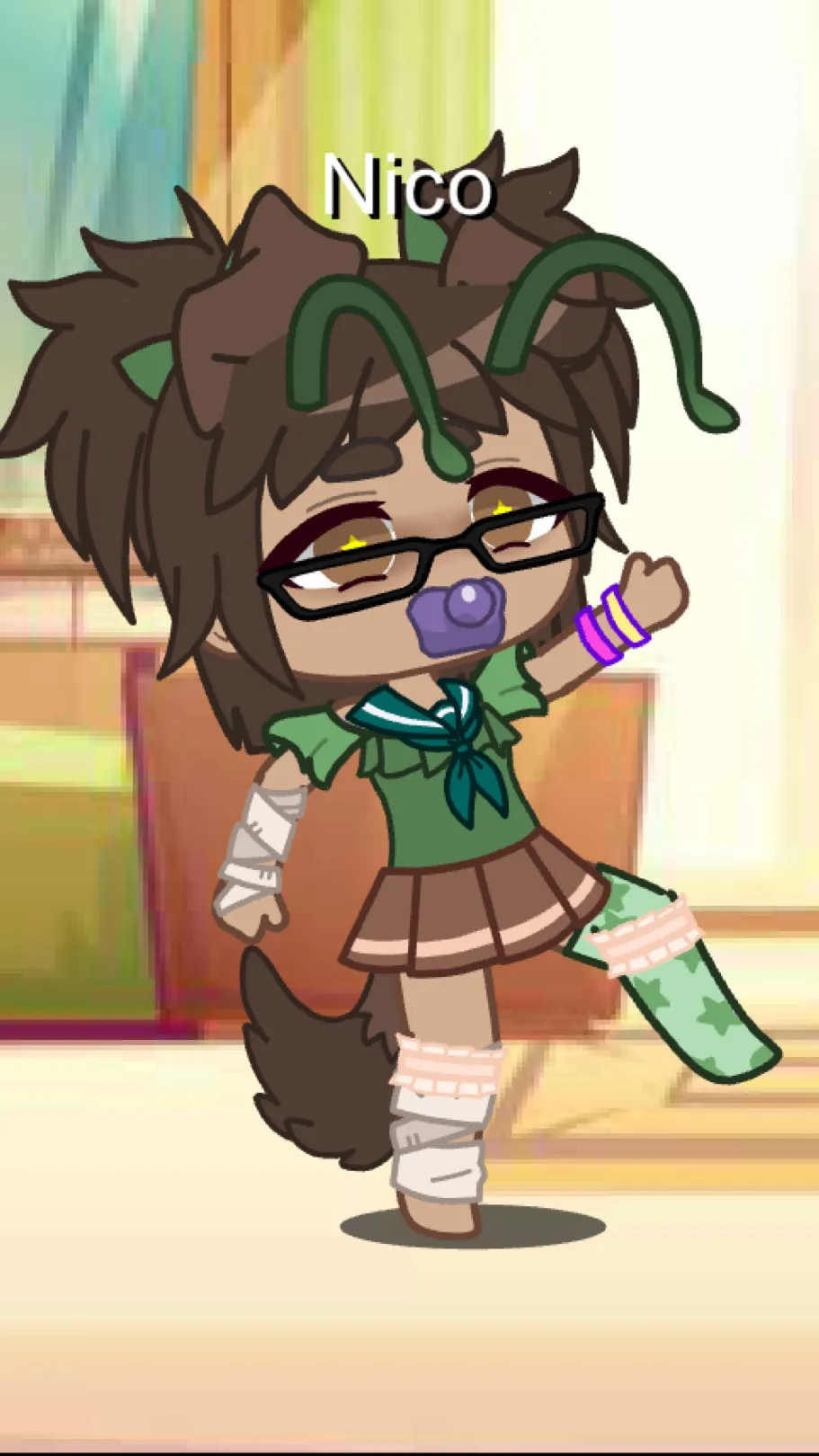 ai character: 🐶(Nico)🟢 background