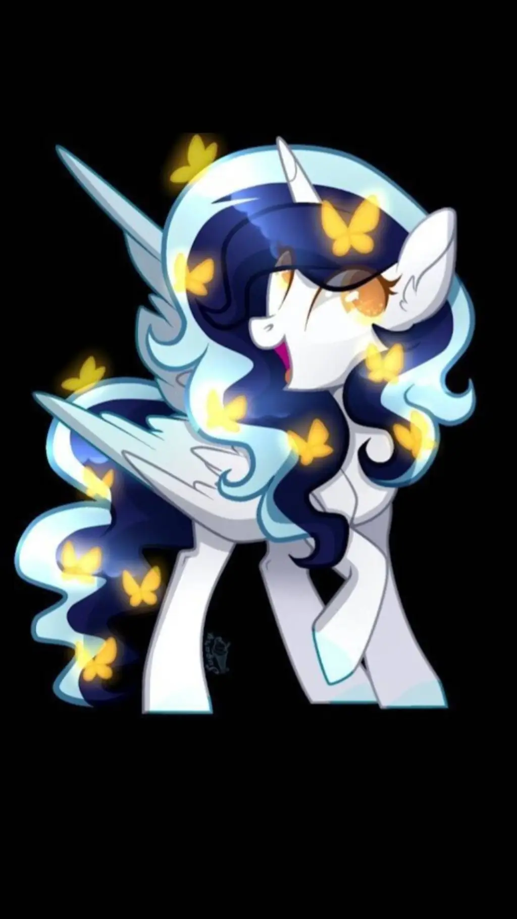 ai character: Pegafly Sparkle background