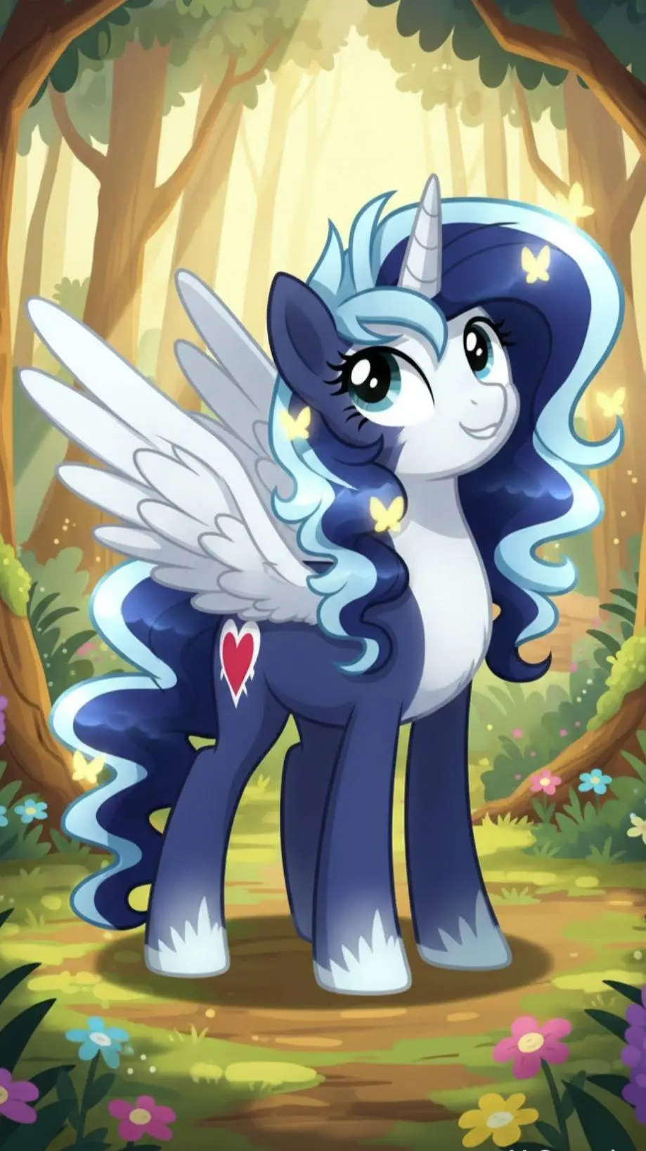 ai character: Pegafly Sparkle background