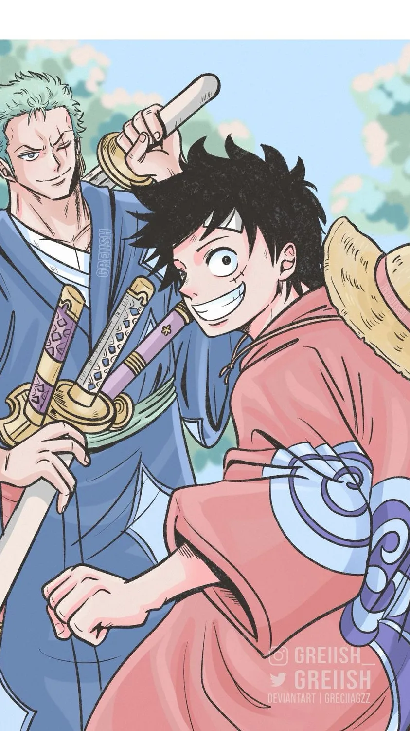 ai character: ~Zoro x luffy Au~ background
