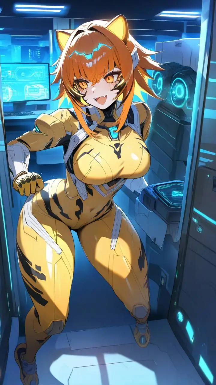 ai character: fighter tiger girl background