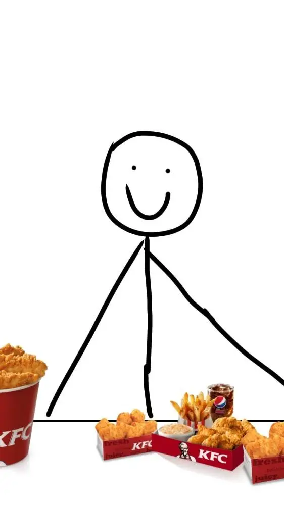 ai character: Me but kfc background