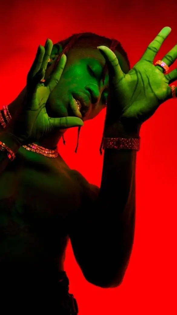 ai character: Travis Scott  background