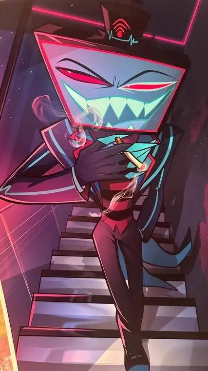 ai character: vox x Voxy background