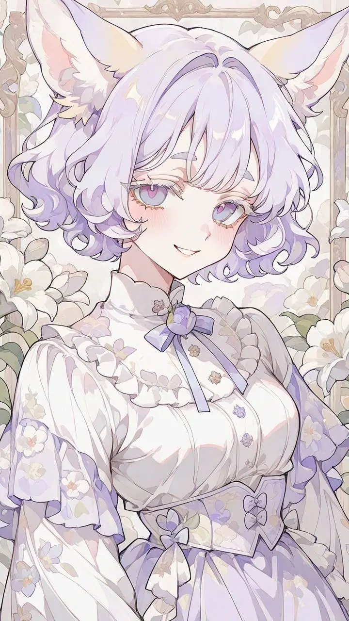 ai character: Ayame 🤍💐 background