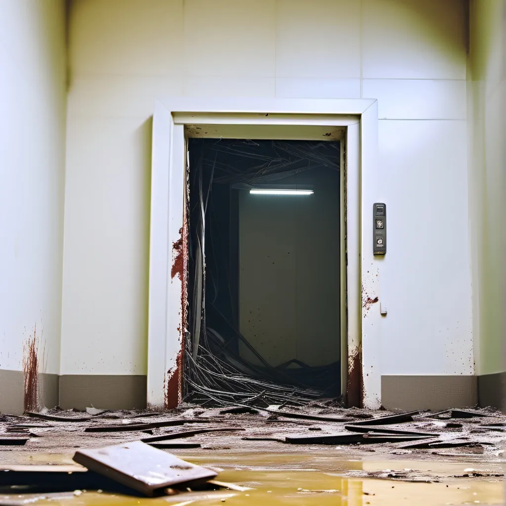 chat with ai character: Destroyed elevator