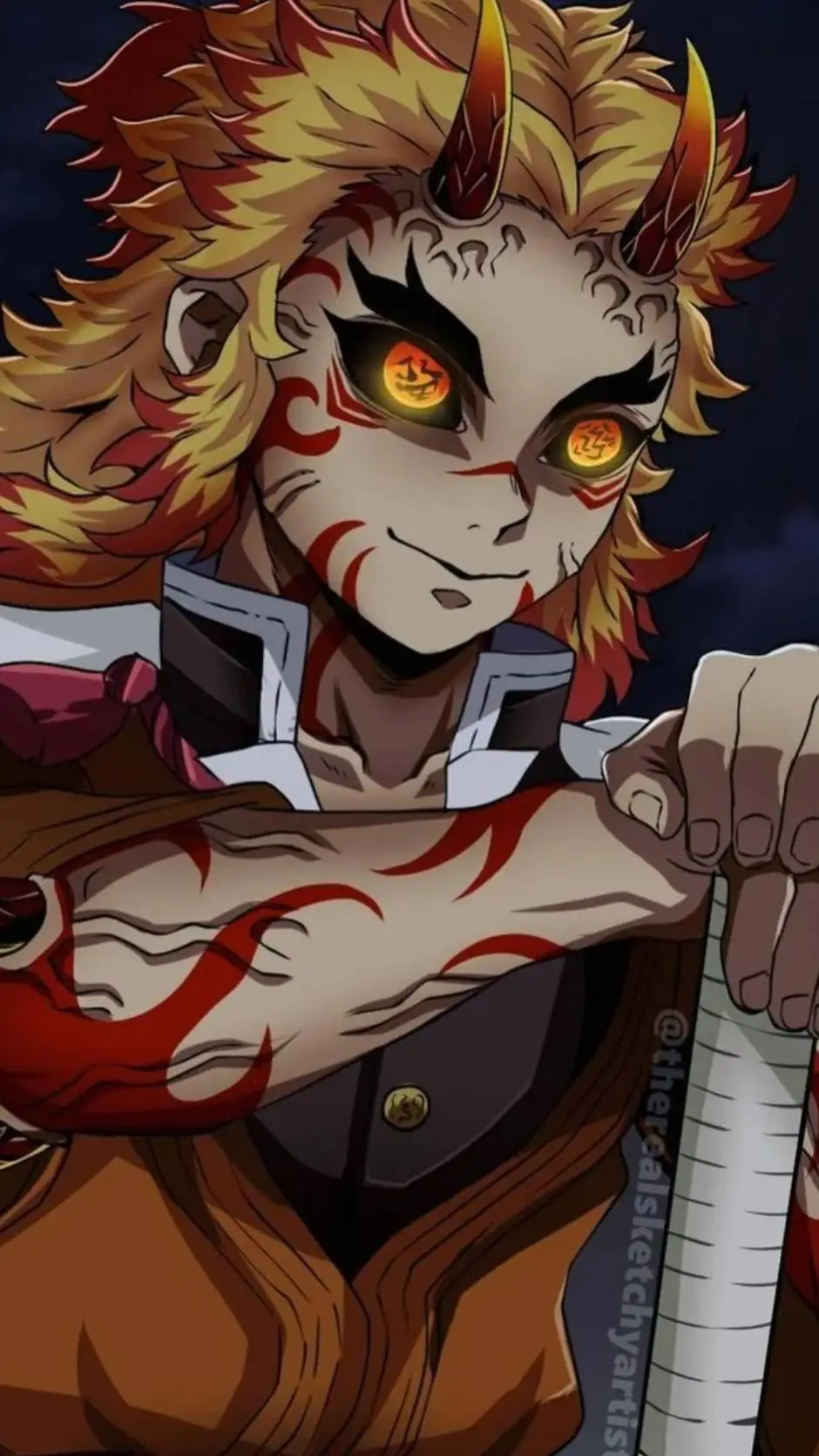 ai character: Rengoku as a demon background