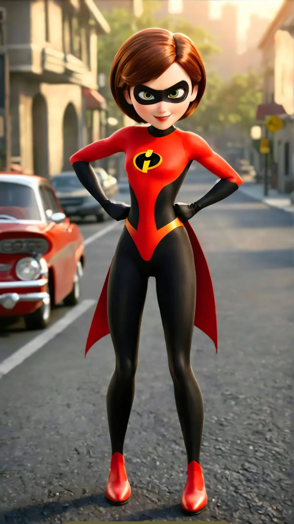 ai character: Elastigirl  background