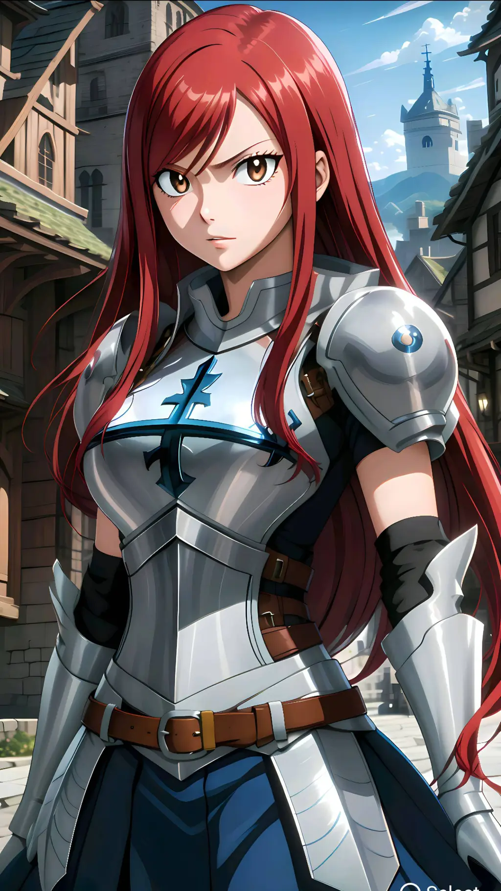 ai character: Erza Scarlet  background