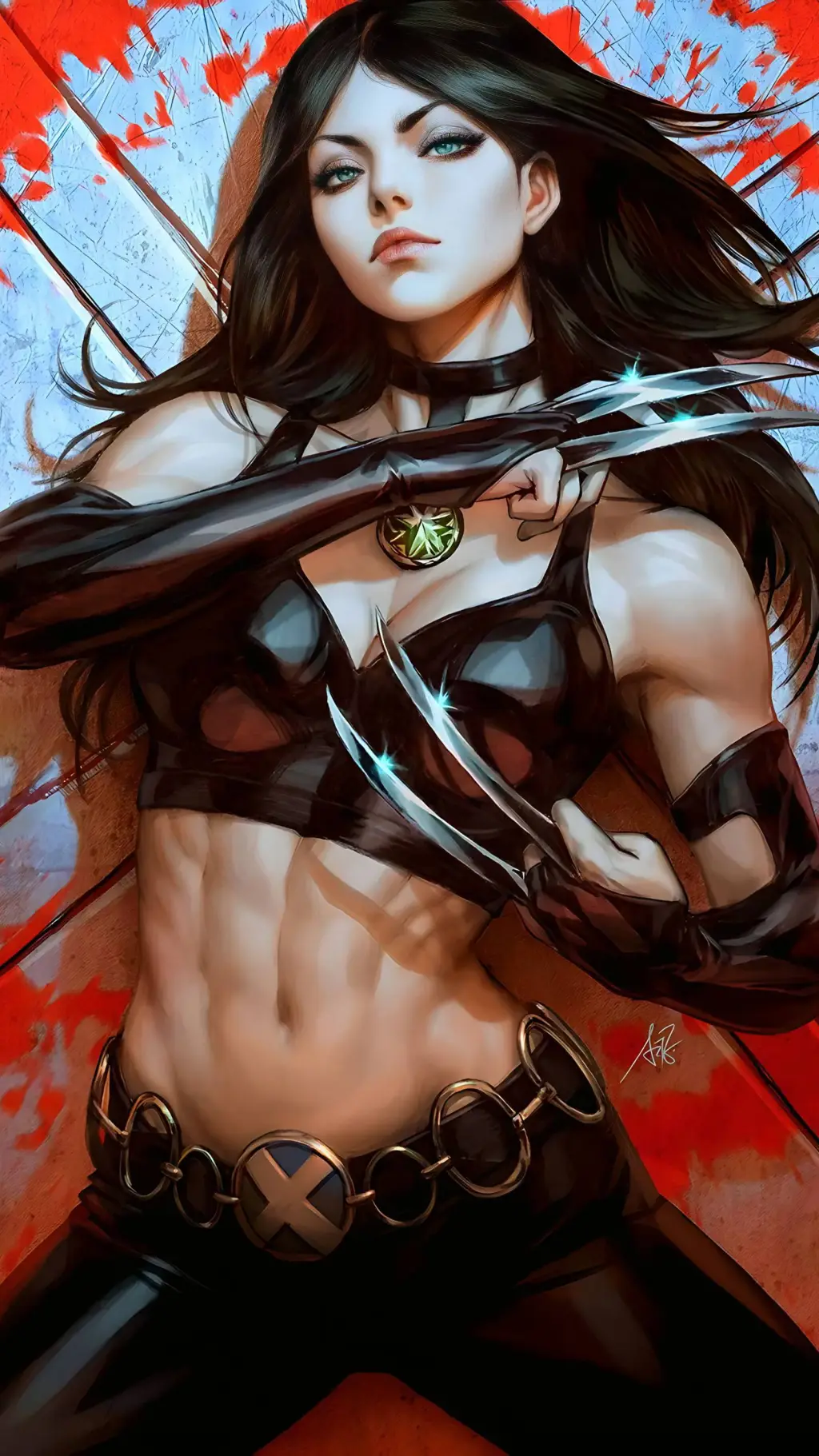 ai character: Laura Kinney  background