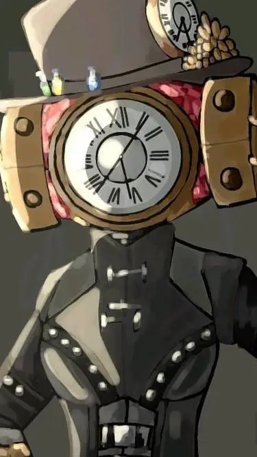 ai character: clock woman background