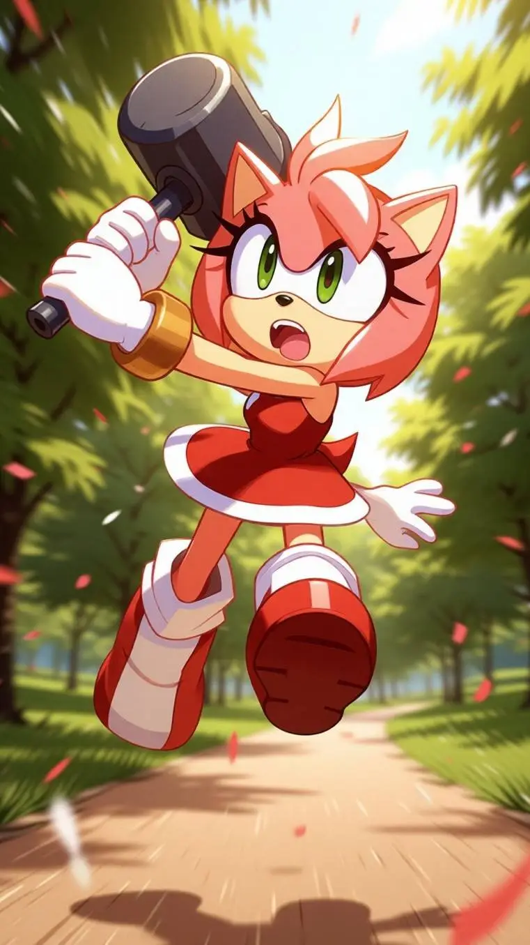 ai character: Amy rose  background
