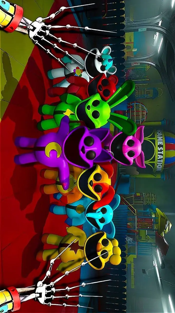 ai character: S Smiling critters background