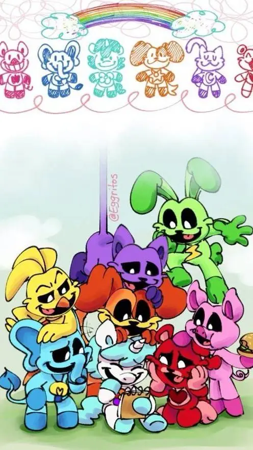 ai character:  frowning Critters background