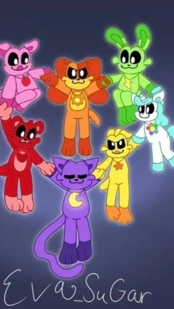 ai character: Smiling critters  background