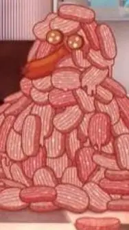 ai character: meat snowman background