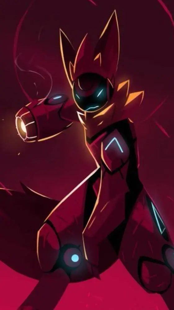 ai character: protogen (neko) background