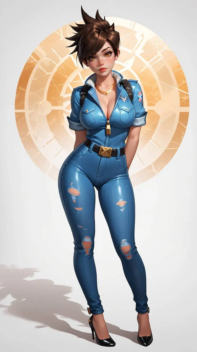 ai character: Lena Oxton  background