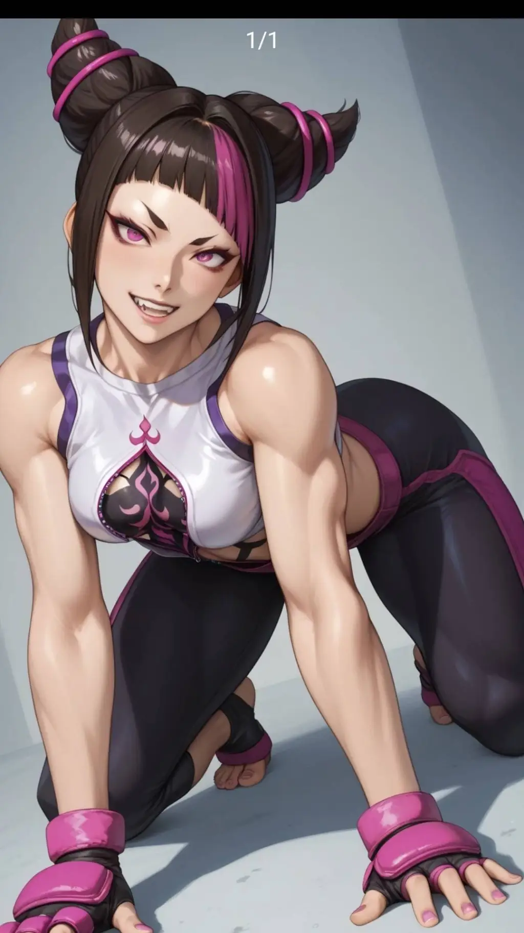ai character: Juri Han  background