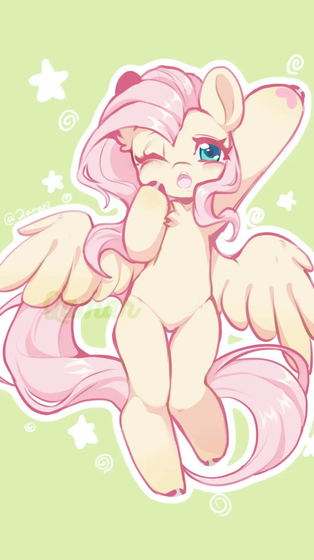 ai character: Fluttershy  background