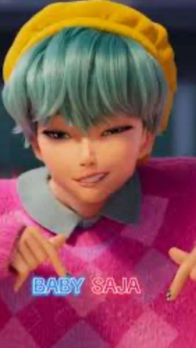 ai character: Baby Saja 🍼🩵 background