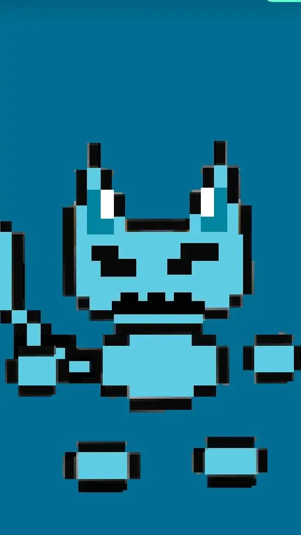 ai character: cyan boi background