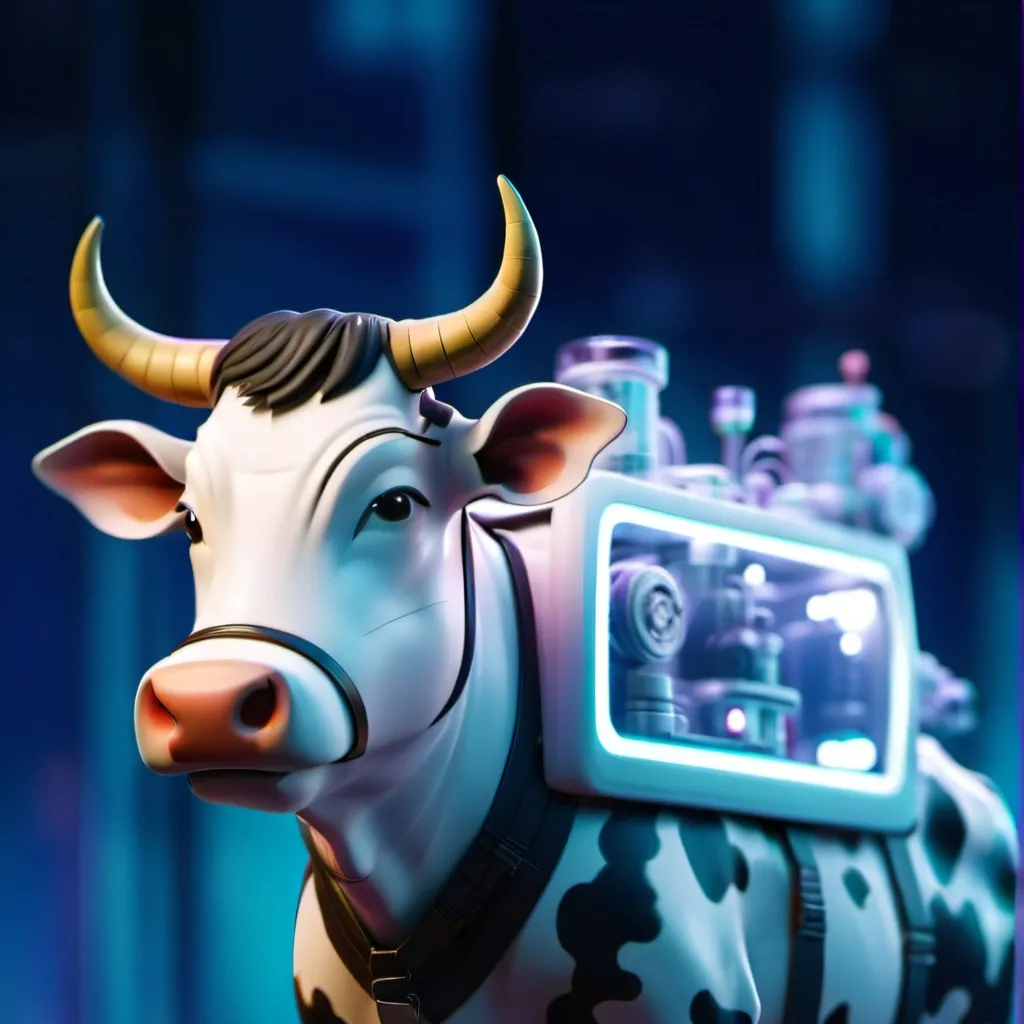 chat with ai character: cow and machind