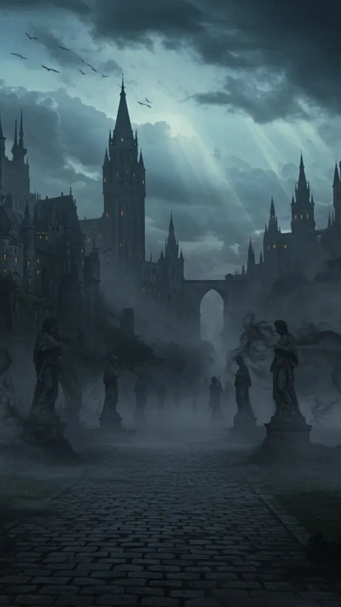 ai character: Black fog background