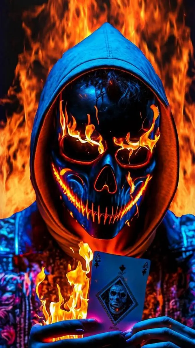 ai character: Fire heart background