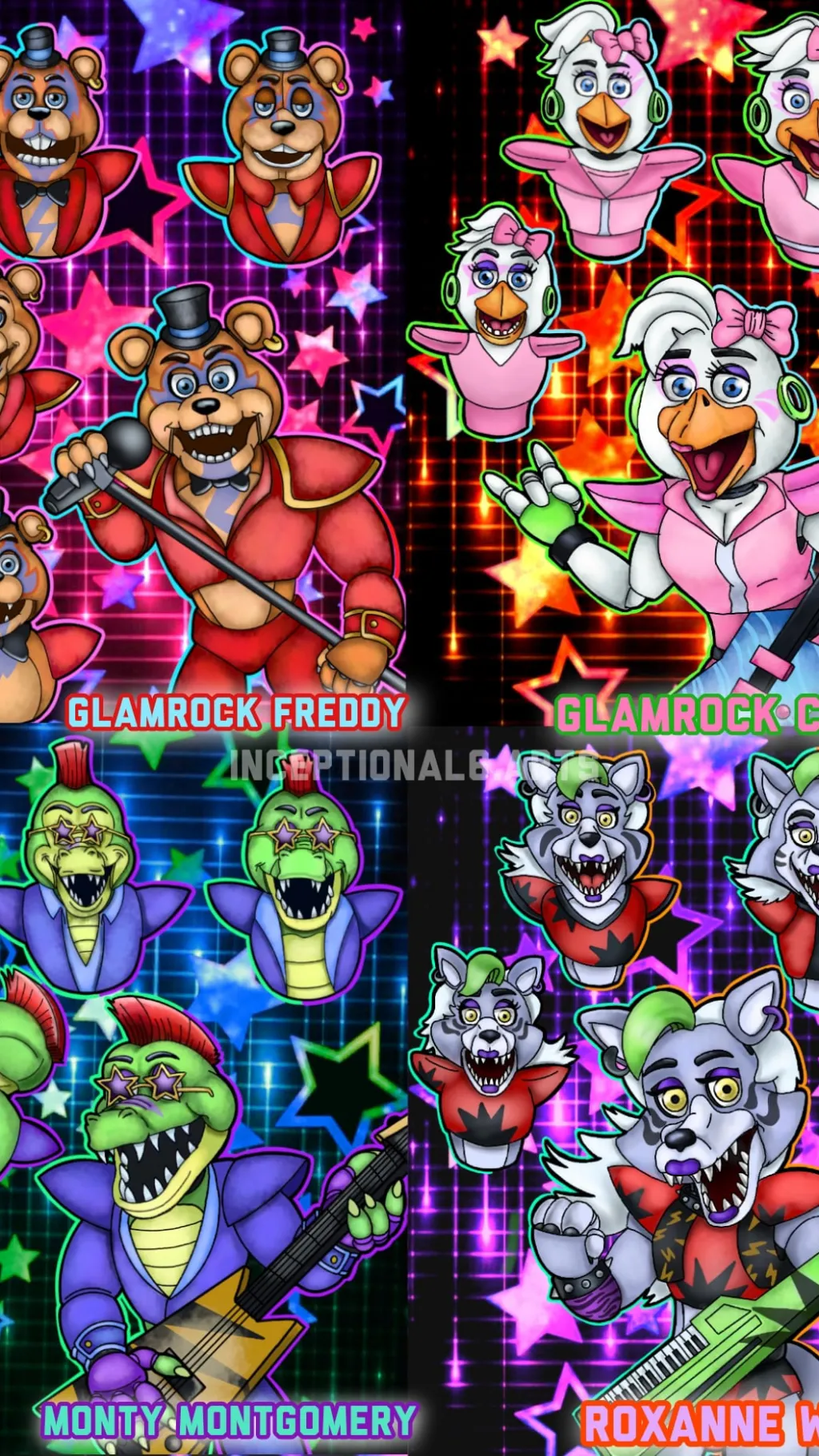 ai character: The glamrocks background