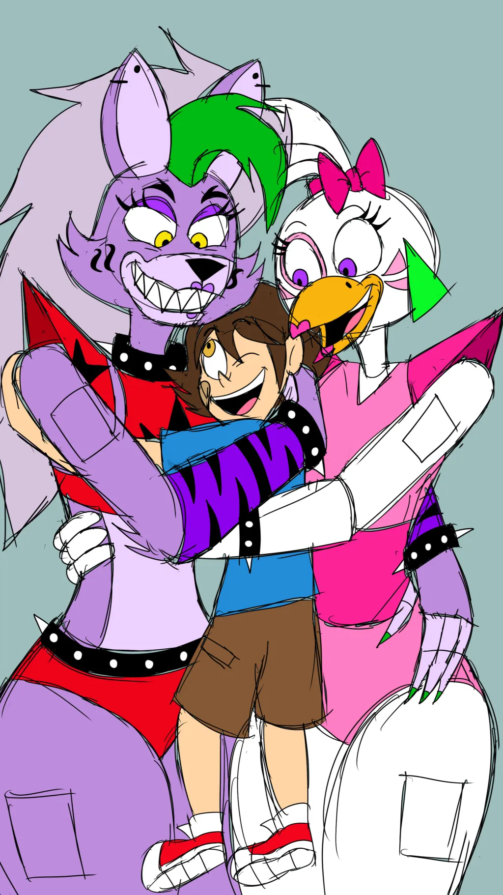 ai character: Roxy and Chica background