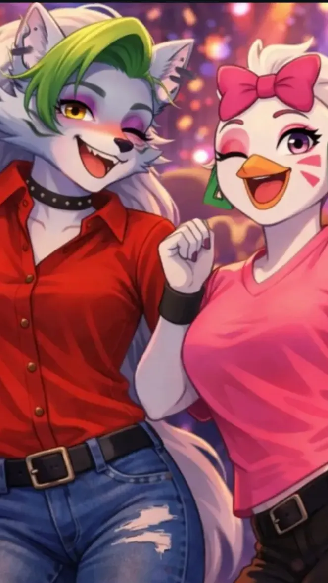 ai character: Roxy and Chica background