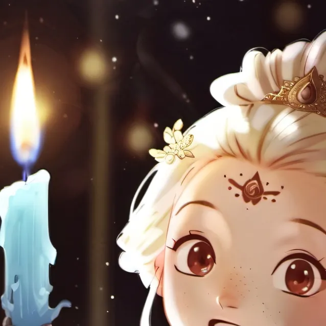 chat with ai character: a cute candle girl
