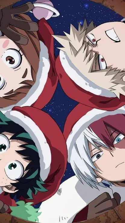 ai character: mha secret Santa  background
