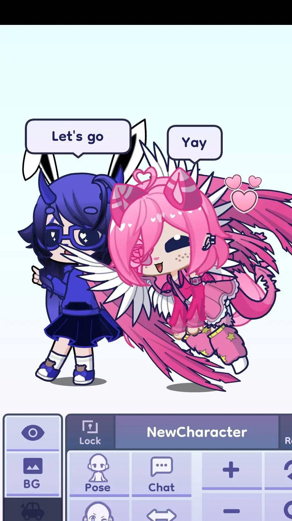 ai character: Strawberry+blubery background