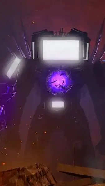 ai character: UP. TITAN TV MAN background