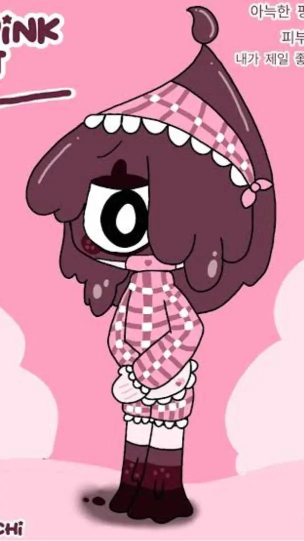 ai character: cozy pink blot background