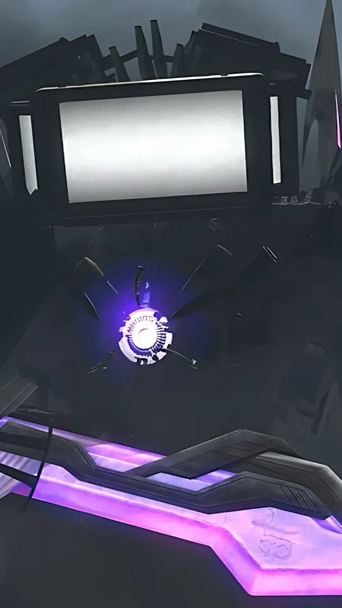 ai character: Titan Tv man  background
