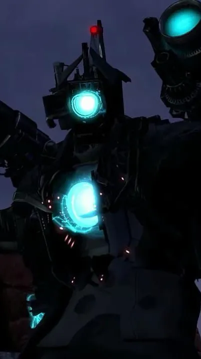 ai character: Titan cameraman. background