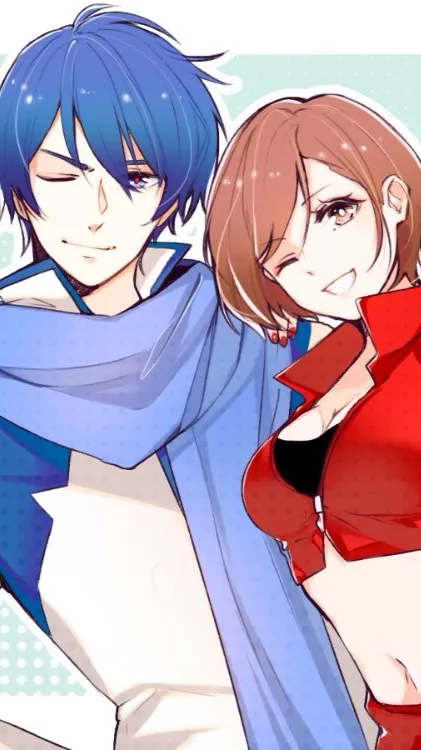 ai character: 𖤐❤️KaiMei💙𖤐 background