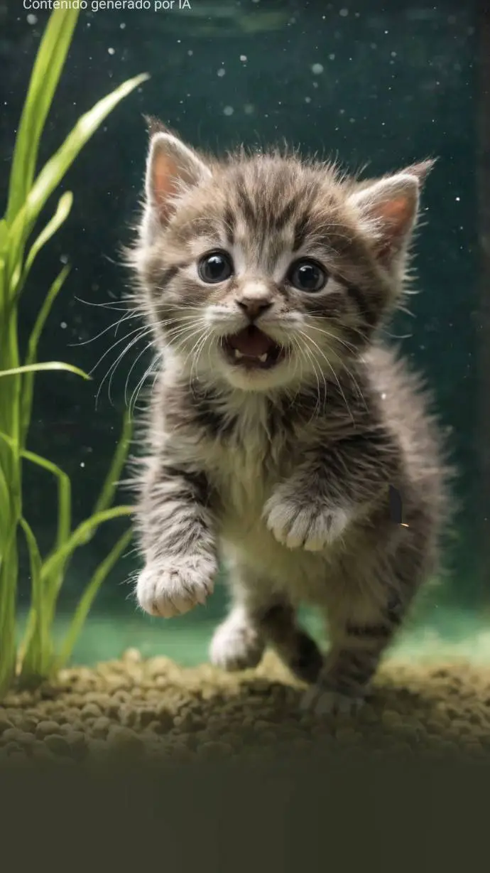 ai character: gatito ahogandose background