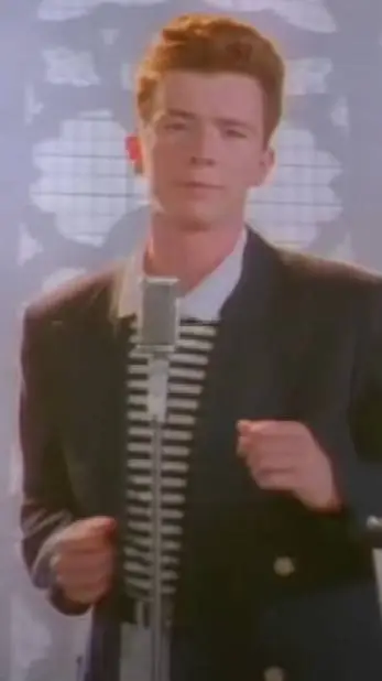 ai character: rick astley lol background