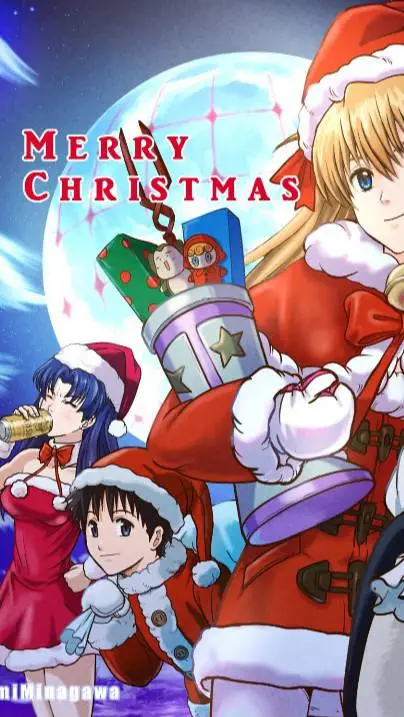 ai character: Evangelion Xmas background